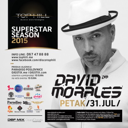 David Morales in Top Hil,  tickets to give away