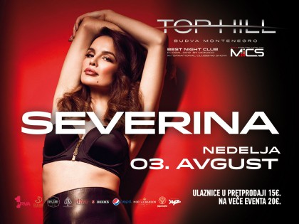 Severina večeras u klubu TOP HILL