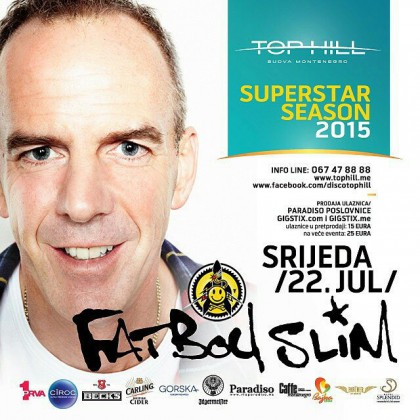 Senzacija ljeta: Fatboy Slim u klubu Top Hill 22. jula