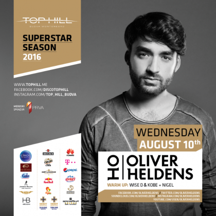 OLIVER HELDENS - NAJVEĆA ZVIJEZDA “FUTURE HOUSE” ZVUKA 10. AVGUSTA U TOP HILL-u